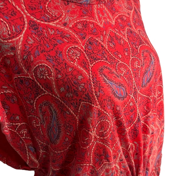LUCKY BRAND PAISLEY RED T-SHIRT - SIZE LARGE - Picture 4 of 5